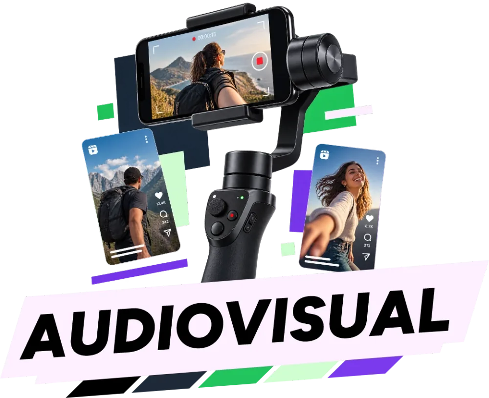 Audiovisual — grabación en vertical y piezas para redes sociales